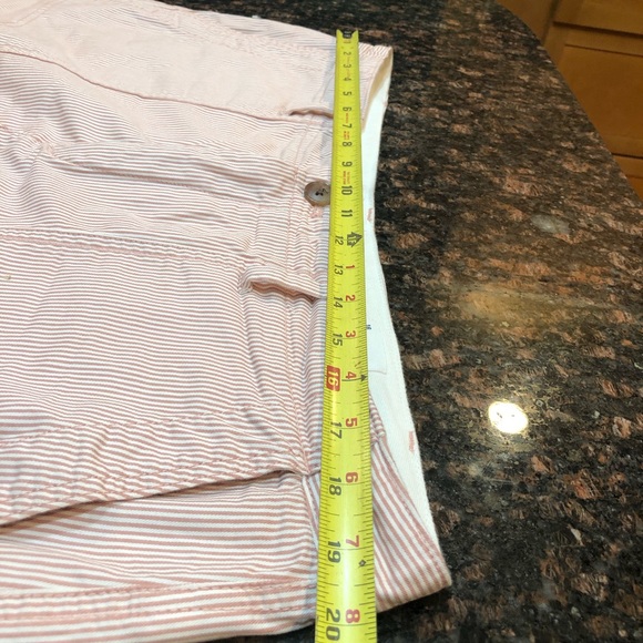 Gap Raw Hem Pink & White Stripe Shorts - Picture 8 of 8